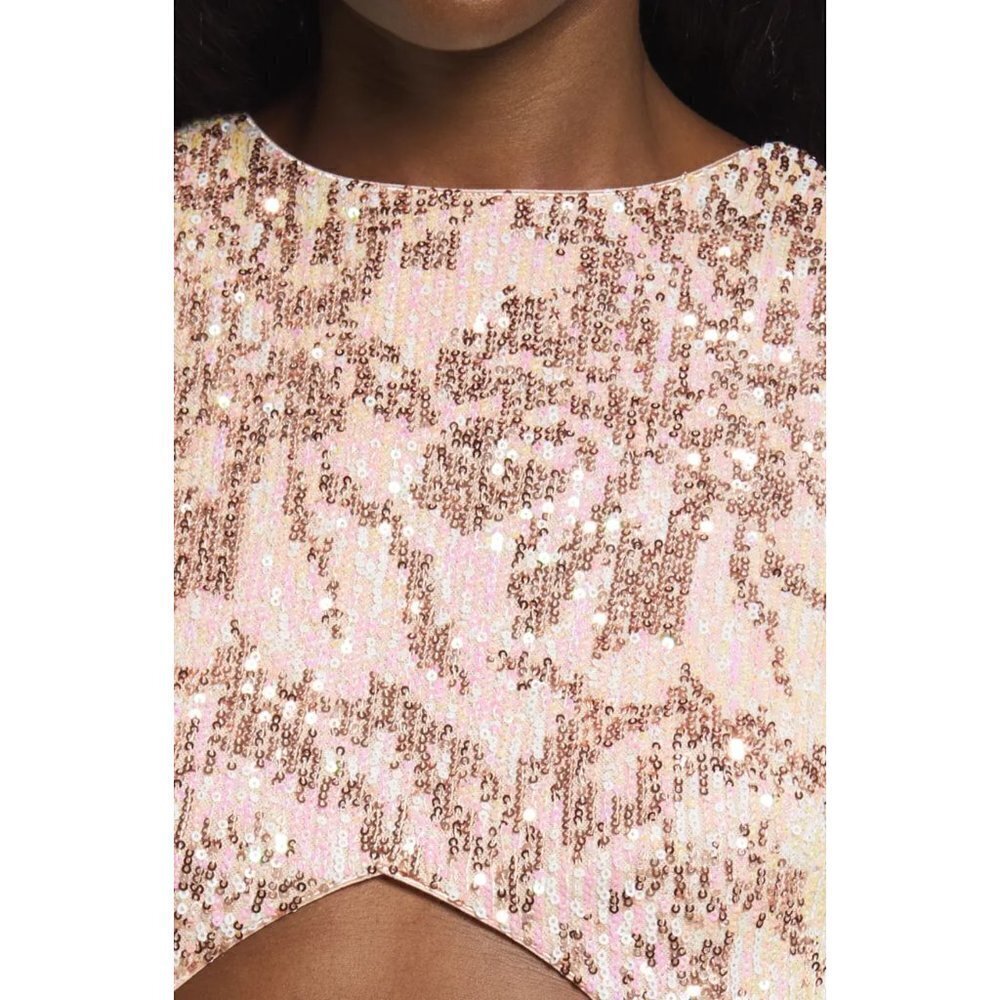 SHO BY TADASHI SHOJI Cutout Sleeveless Sequin Jumpsuit - Picture 7 of 8